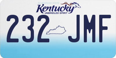 KY license plate 232JMF
