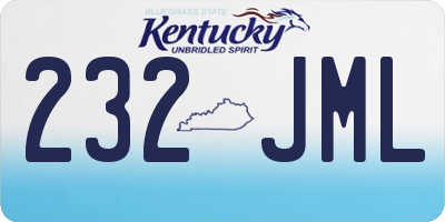 KY license plate 232JML