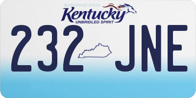KY license plate 232JNE