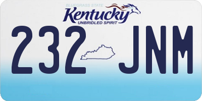 KY license plate 232JNM