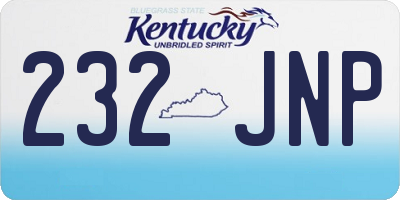 KY license plate 232JNP