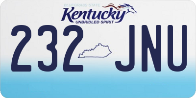 KY license plate 232JNU