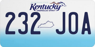 KY license plate 232JOA