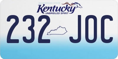 KY license plate 232JOC