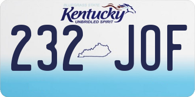 KY license plate 232JOF
