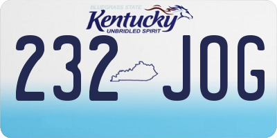 KY license plate 232JOG
