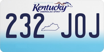 KY license plate 232JOJ