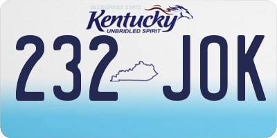 KY license plate 232JOK