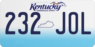 KY license plate 232JOL