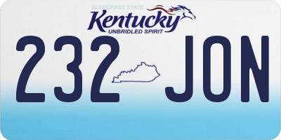 KY license plate 232JON