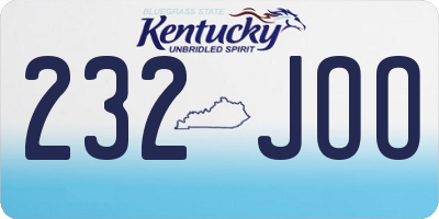 KY license plate 232JOO