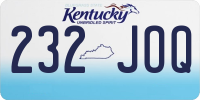 KY license plate 232JOQ