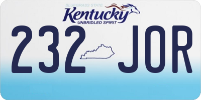 KY license plate 232JOR