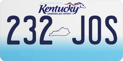 KY license plate 232JOS