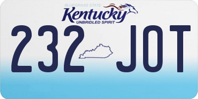 KY license plate 232JOT
