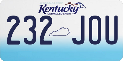 KY license plate 232JOU