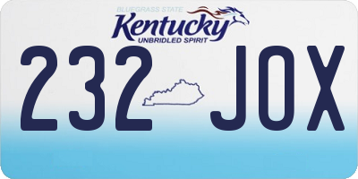 KY license plate 232JOX