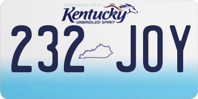 KY license plate 232JOY