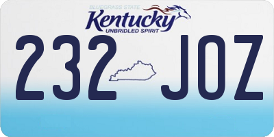 KY license plate 232JOZ