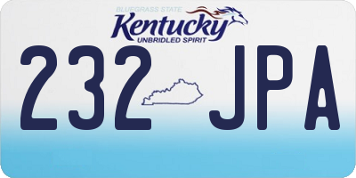 KY license plate 232JPA