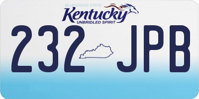 KY license plate 232JPB