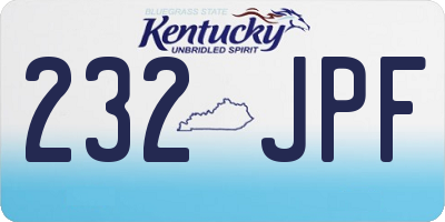 KY license plate 232JPF