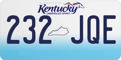 KY license plate 232JQE