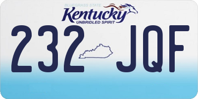 KY license plate 232JQF