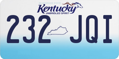KY license plate 232JQI
