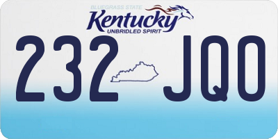 KY license plate 232JQO