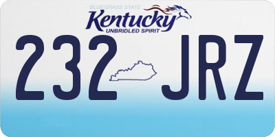 KY license plate 232JRZ