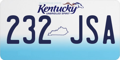 KY license plate 232JSA