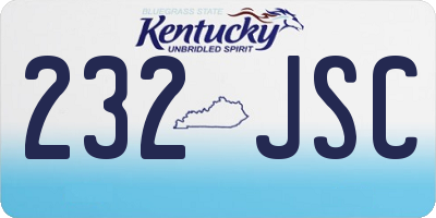 KY license plate 232JSC