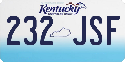 KY license plate 232JSF