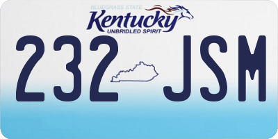 KY license plate 232JSM