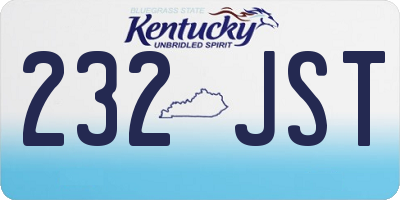 KY license plate 232JST
