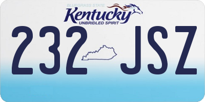 KY license plate 232JSZ