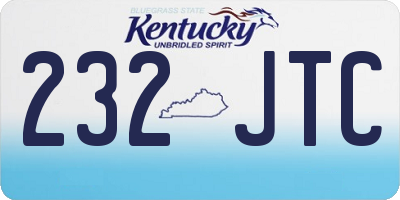 KY license plate 232JTC
