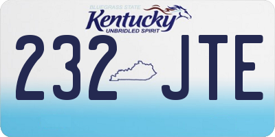 KY license plate 232JTE