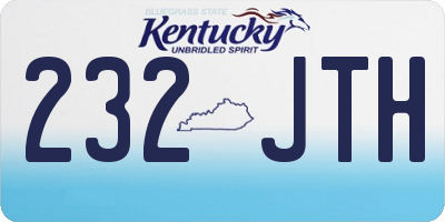 KY license plate 232JTH