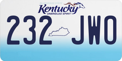 KY license plate 232JWO