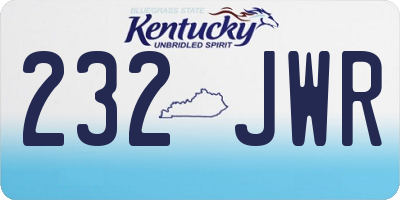 KY license plate 232JWR