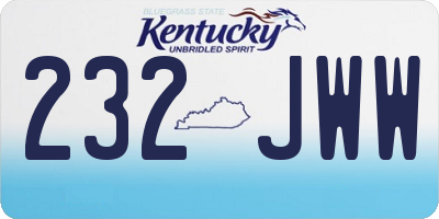 KY license plate 232JWW