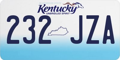 KY license plate 232JZA