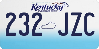 KY license plate 232JZC