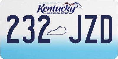 KY license plate 232JZD