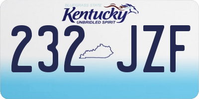 KY license plate 232JZF
