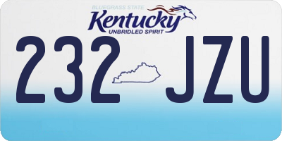 KY license plate 232JZU