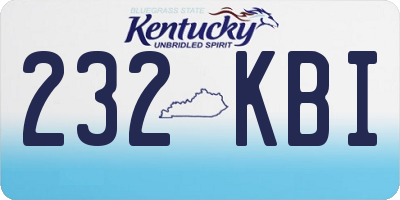 KY license plate 232KBI