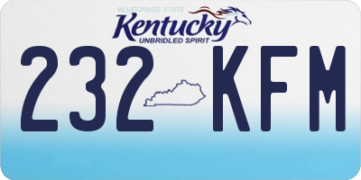 KY license plate 232KFM